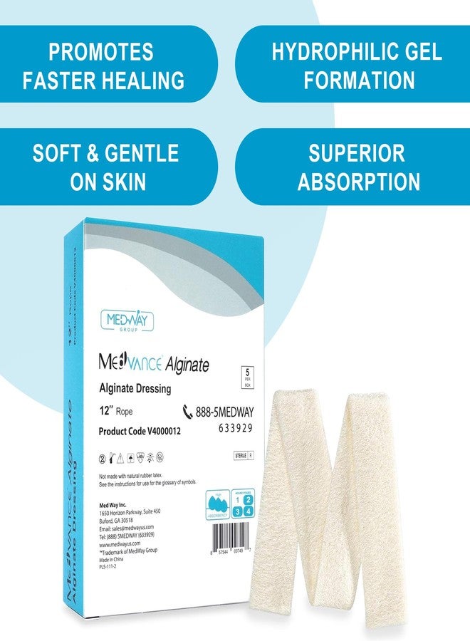 ضمادة ميدفانس™ ألجينات - ضمادة ألجينات الكالسيوم، حبل بطول 12 بوصة، علبة تحتوي على 5 ضمادات - Image 2